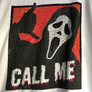 Target White Tee with Red and Black Graphic Ghost Face